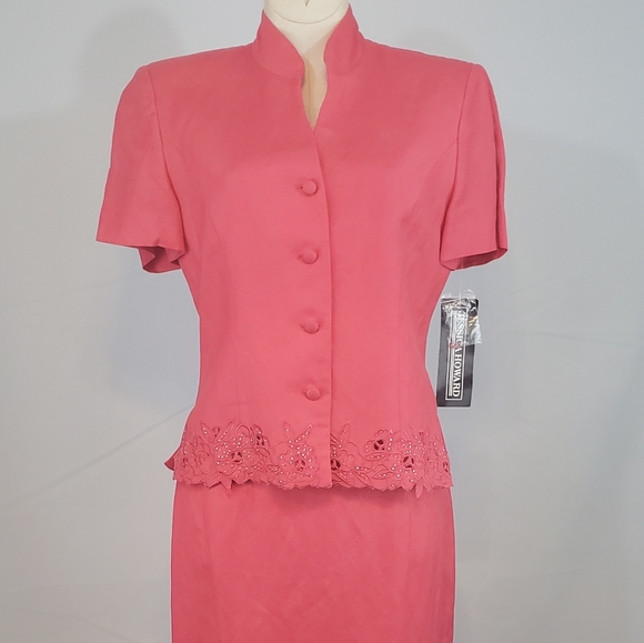 Jessica Howard two piece coral dress suit size 6P - Picture 9 of 16